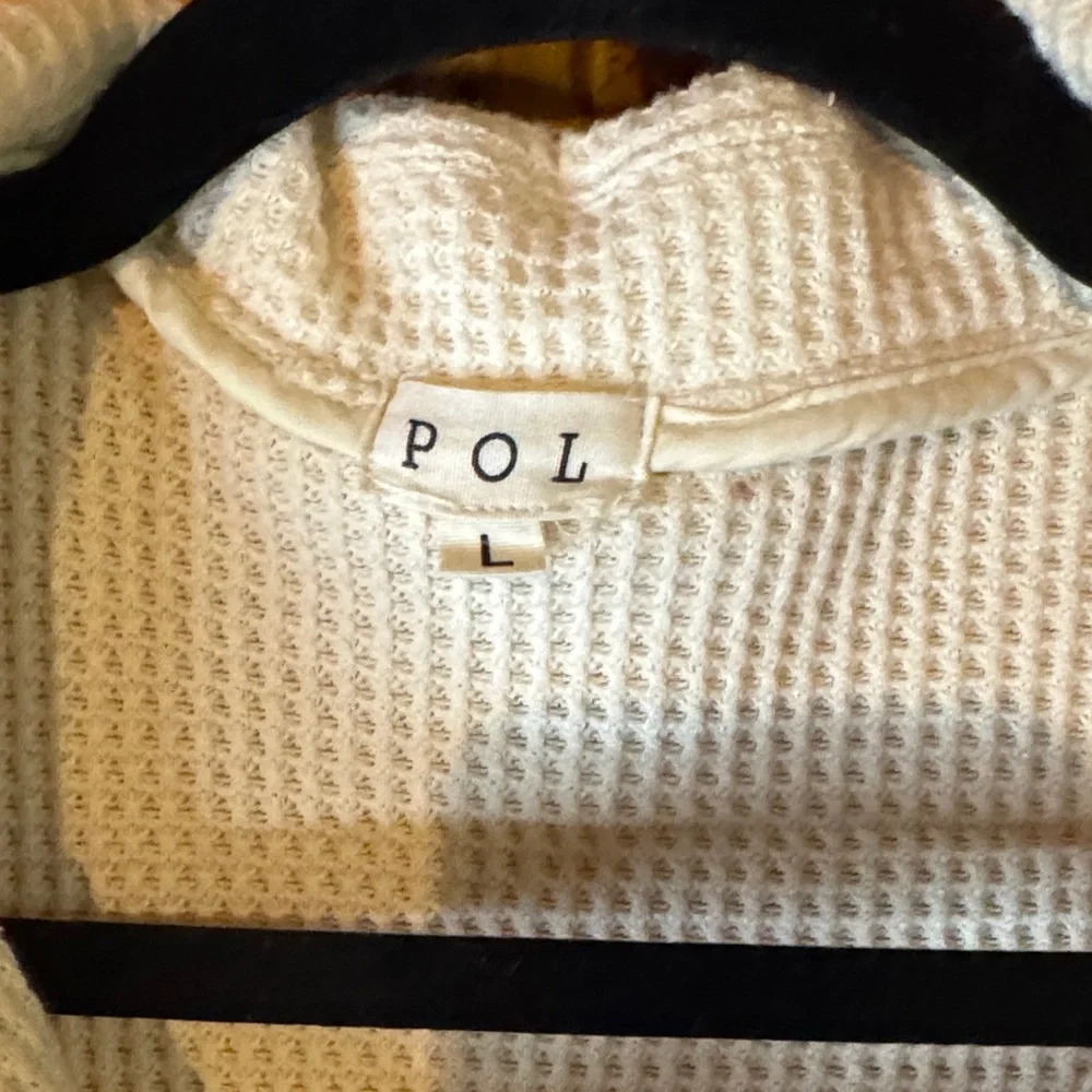 POL Cream Waffle Textured Women's Jean Jacket - Picture 2 of 7